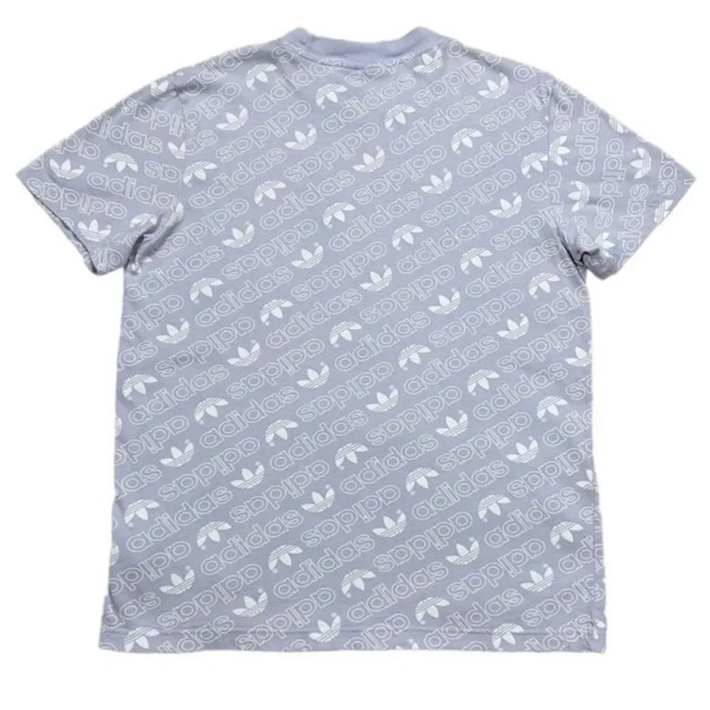 Adidas Originals Monogram All Over Print‎ Tee T-Shirt Lavender Purple Small